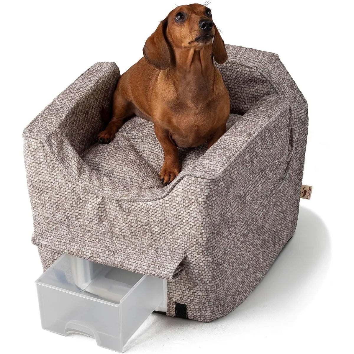 Snoozer Luxury Lookout Pet Car Seat- Small Luxury II, Anthracite with Black-Storage-Pet Car Seats