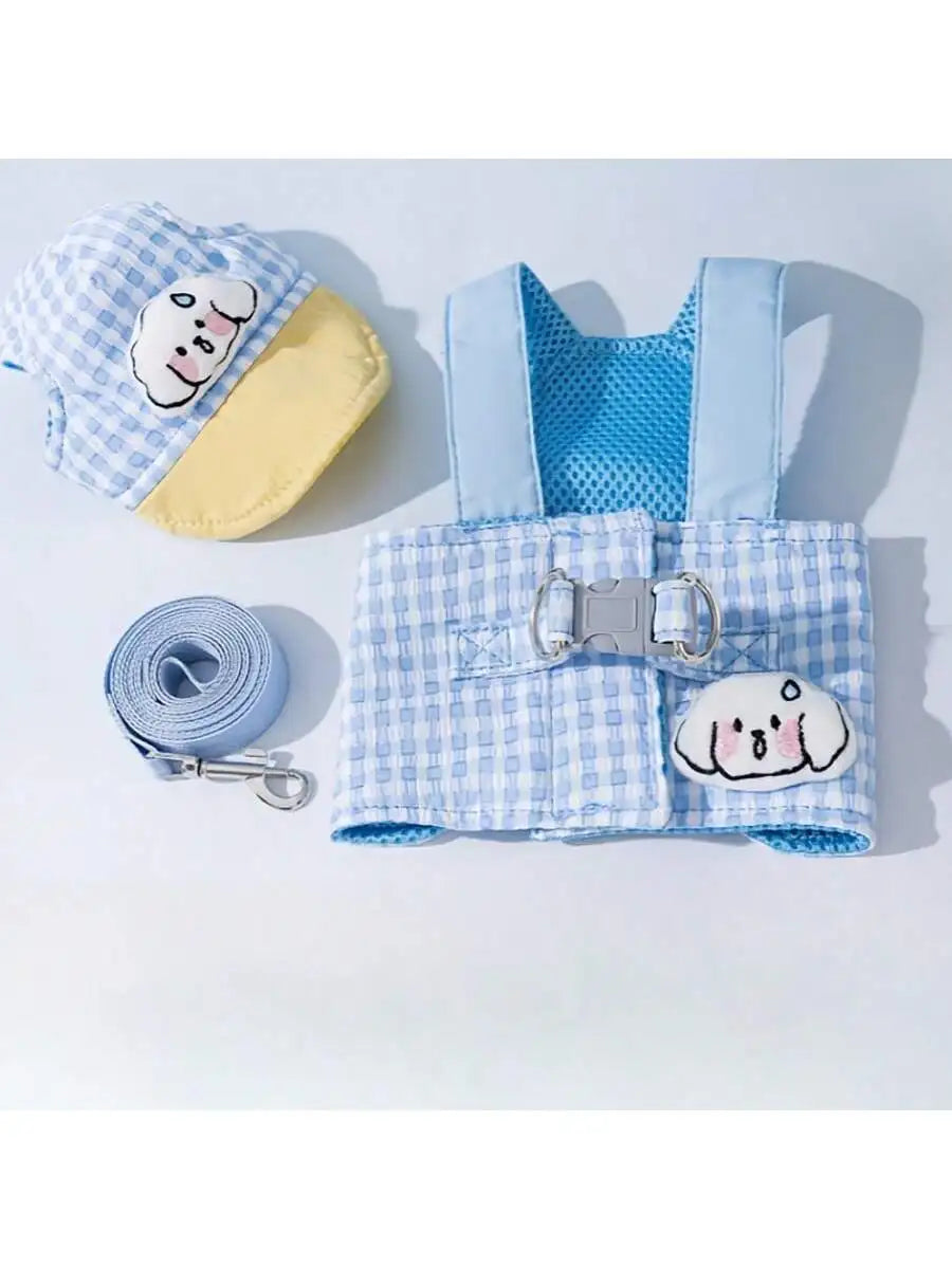 Adorable Hoodie Dog Harness Leash Set- Adjustable- Washable- Sizes S to XL-Collars/Leashes