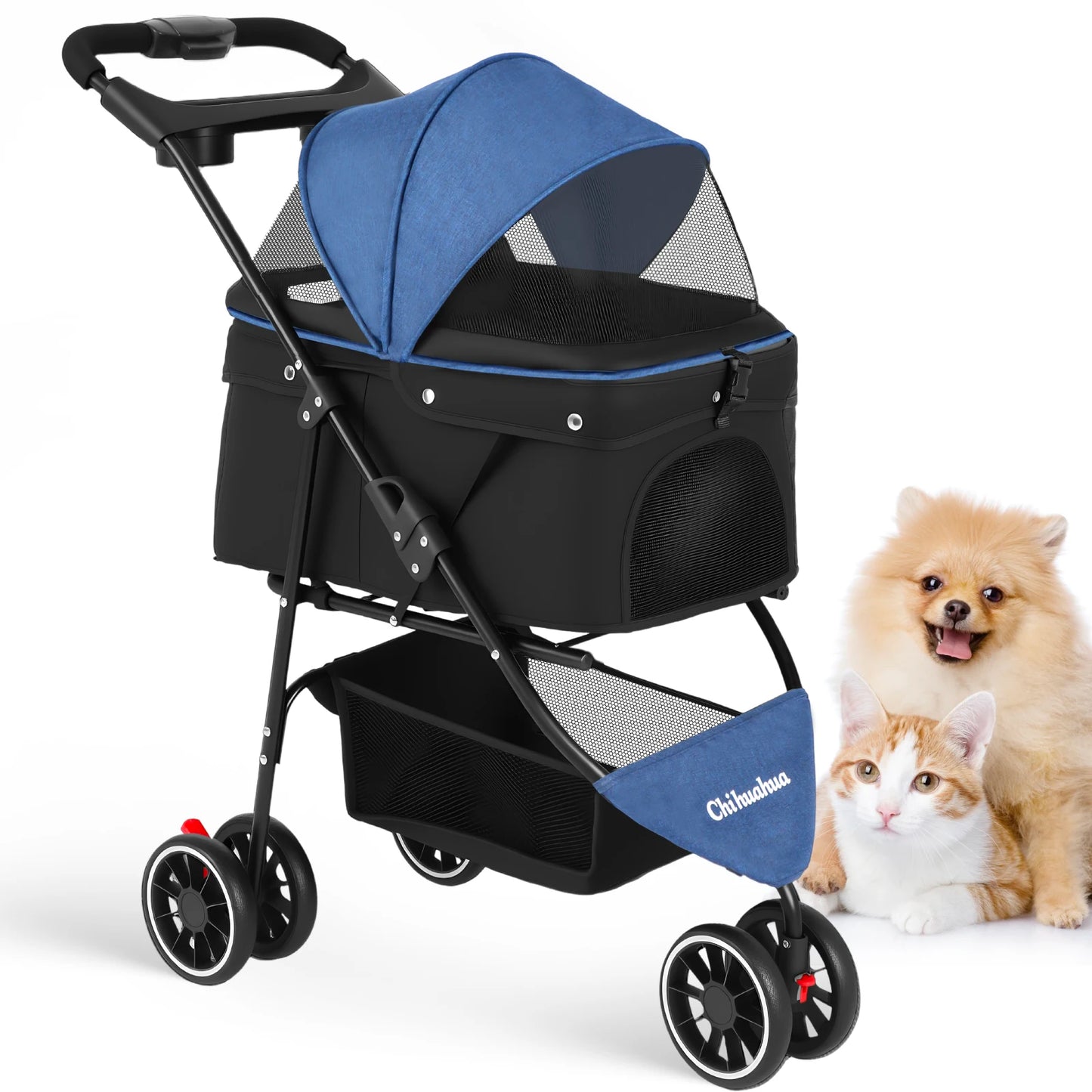 Pet Stroller- For Small Puppy/ Dogs- Foldable-Pet Strollers