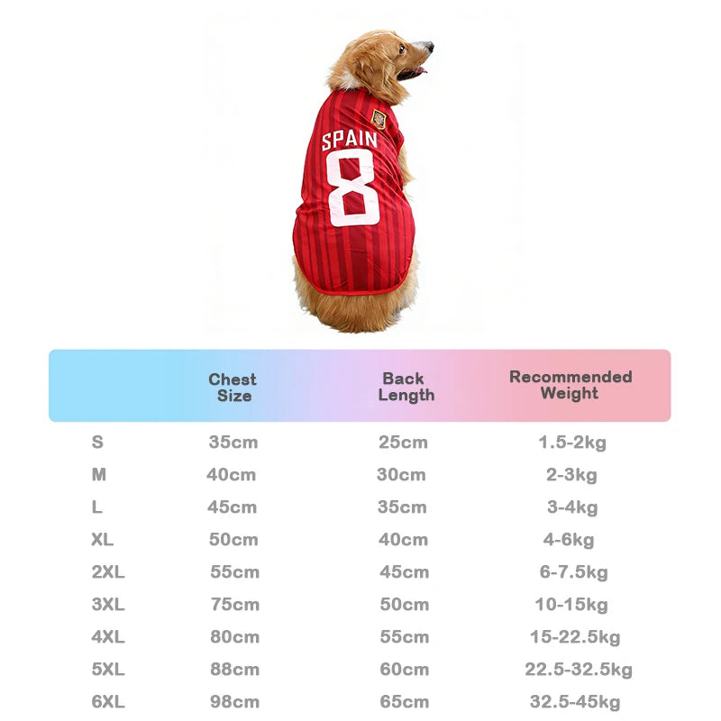 2026 Dog Soccer Jersey-Breathable Mesh-Thin Cool Summer T- Shirt- Sizes S-6XL-Soft- Quick Dry Vest-Costumes/Apparel