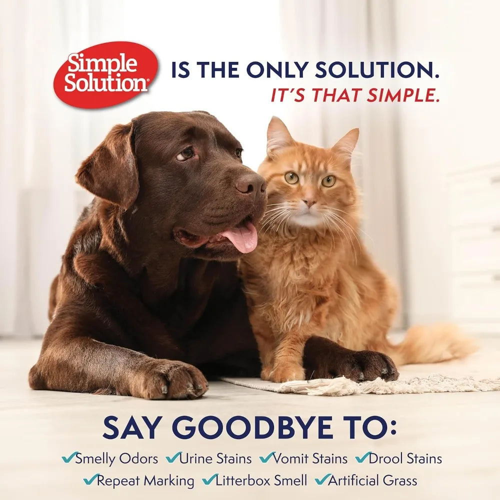 Enzymatic Pet Stain & Odor Eliminator Spray- 3X Power for Dog & Cat Urine-Poop- Vomit- 32 oz-Pet Grooming