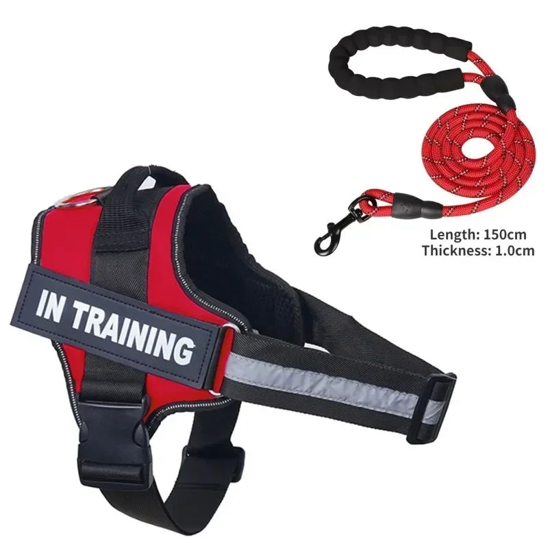 Dog Collar Harness ID Custom Patch-Reflective- Breathable No Pull Vest- Sizes XS to 2XL-Collars/Leashes