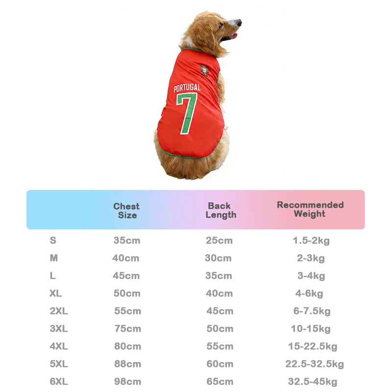 2026 Dog Soccer Jersey-Breathable Mesh-Thin Cool Summer T- Shirt- Sizes S-6XL-Soft- Quick Dry Vest-Costumes/Apparel