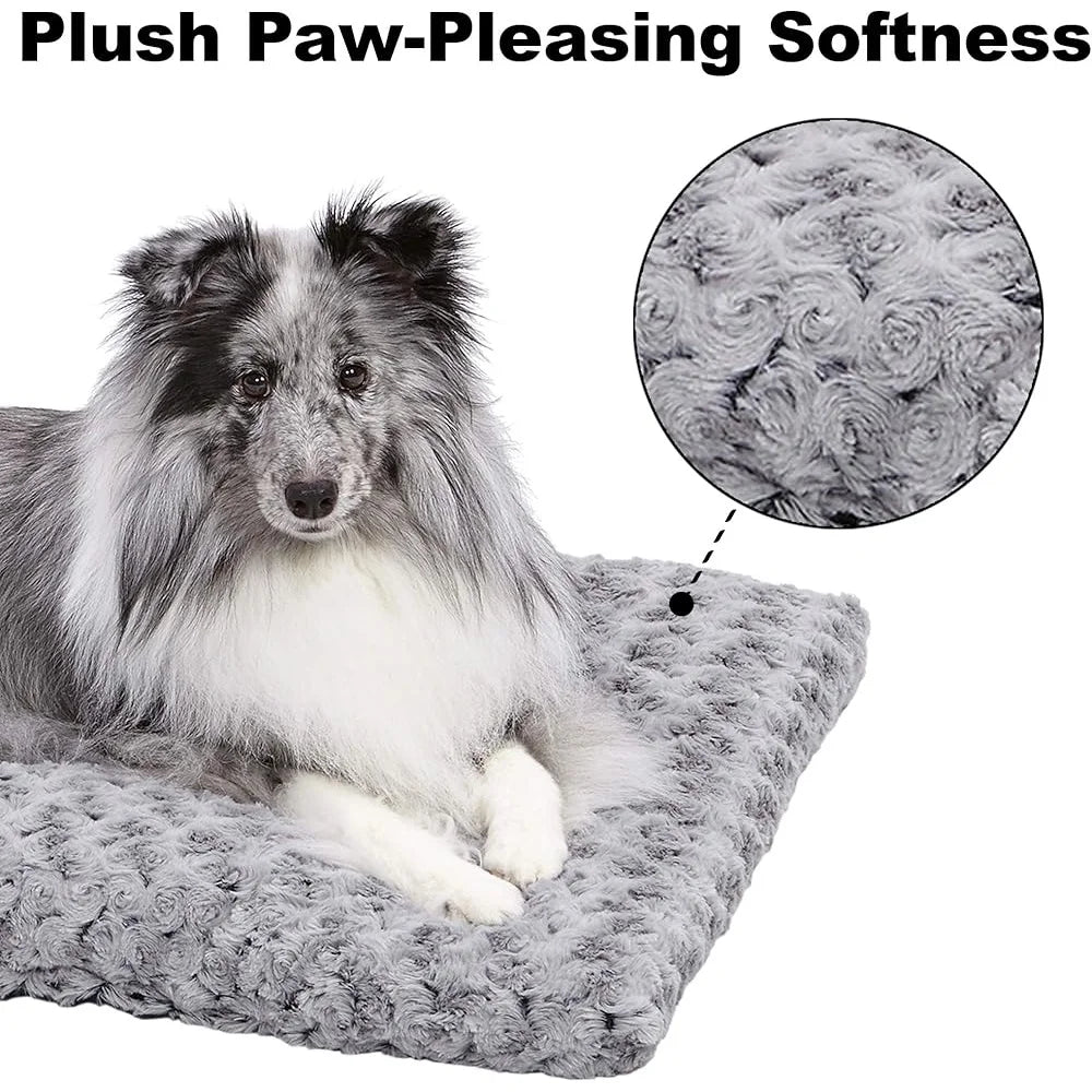 Plush Crate Mat-Soft Comfy Cozy- Ideal Small Breeds- Crates/Beds/Blankets