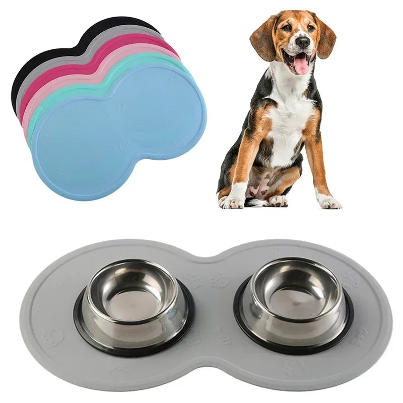 48*27cm Pet Dog Puppy Feeding Mat Pad Cute Cloud Shape Silicone Dish Bowl