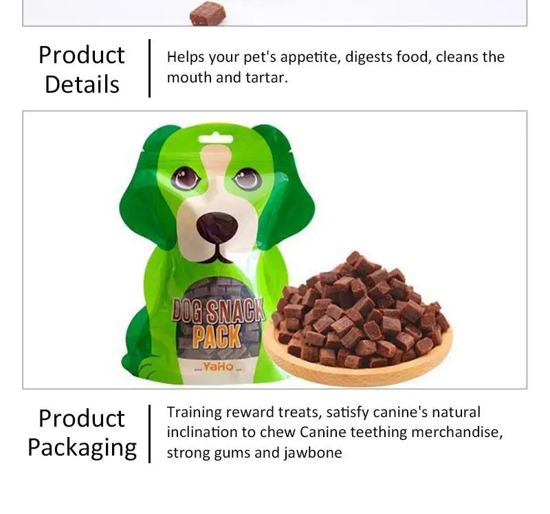 Dog Snacks- Premium Beef Pieces- Appetizing- Digestive Nutritious Delicious Chewy Training Rewards for Adult Dog/ Puppies-Pet Bowls/Feeding