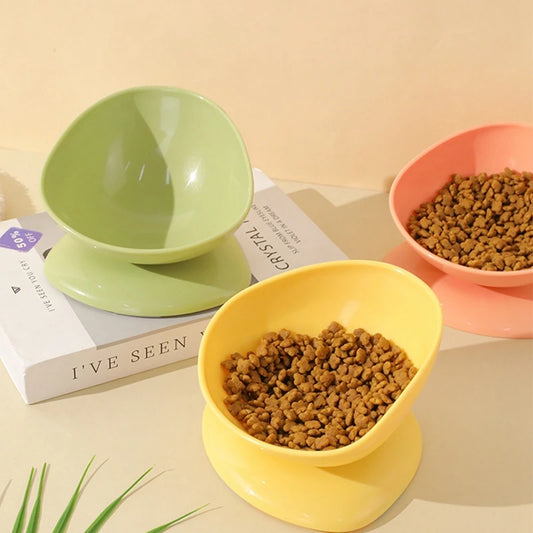 Tilted Raised Posture Food Bowl- Neck Protection- Anti- Vomiting 15 Degree Elevated Slanted Stand Pet Bowls