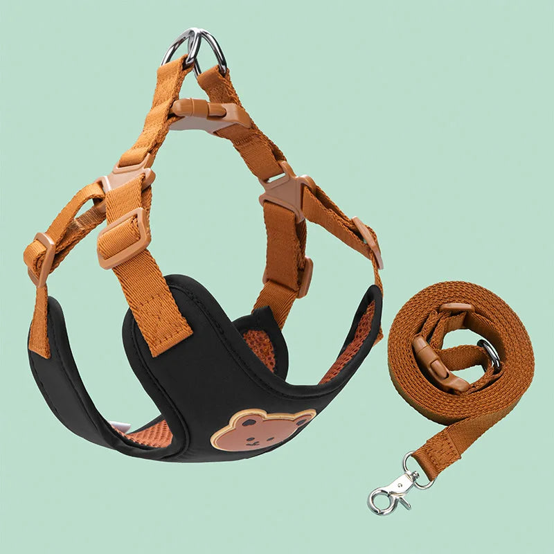 Pet Dog Harness/ Leash Set- Small/ Medium Dogs- Vest- Breathable -Chest Strap-sizes XS-XL-Collars/Leashes