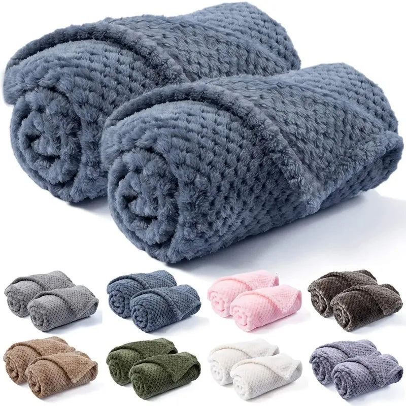 Warm Soft Fuzzy Blankets for Pets- Small Medium Dogs- Fleece- Plush Throws for Bed Couch Sofa Blanket-Beds & Blankets