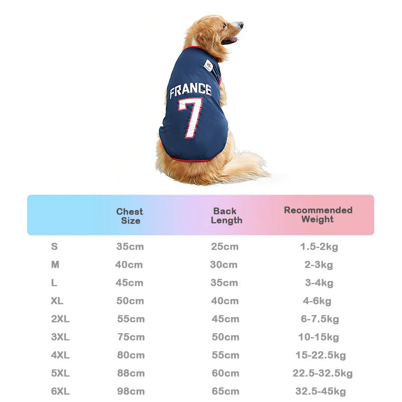 2026 Dog Soccer Jersey-Breathable Mesh-Thin Cool Summer T- Shirt- Sizes S-6XL-Soft- Quick Dry Vest-Costumes/Apparel