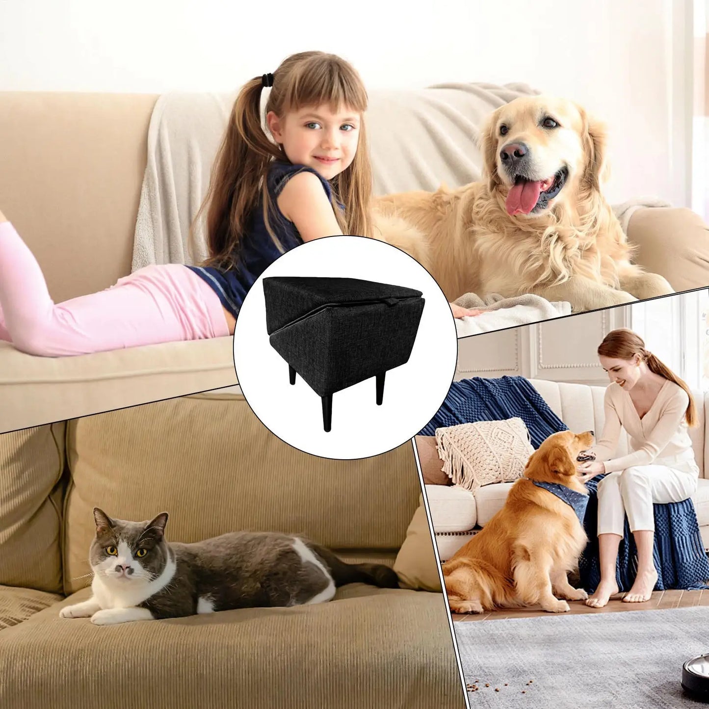 Dog Ramp-Foldable Dog Vehicle Stairs- Footrest Stool for Small Breeds-Non-Slip Ramp-Pet Stairs