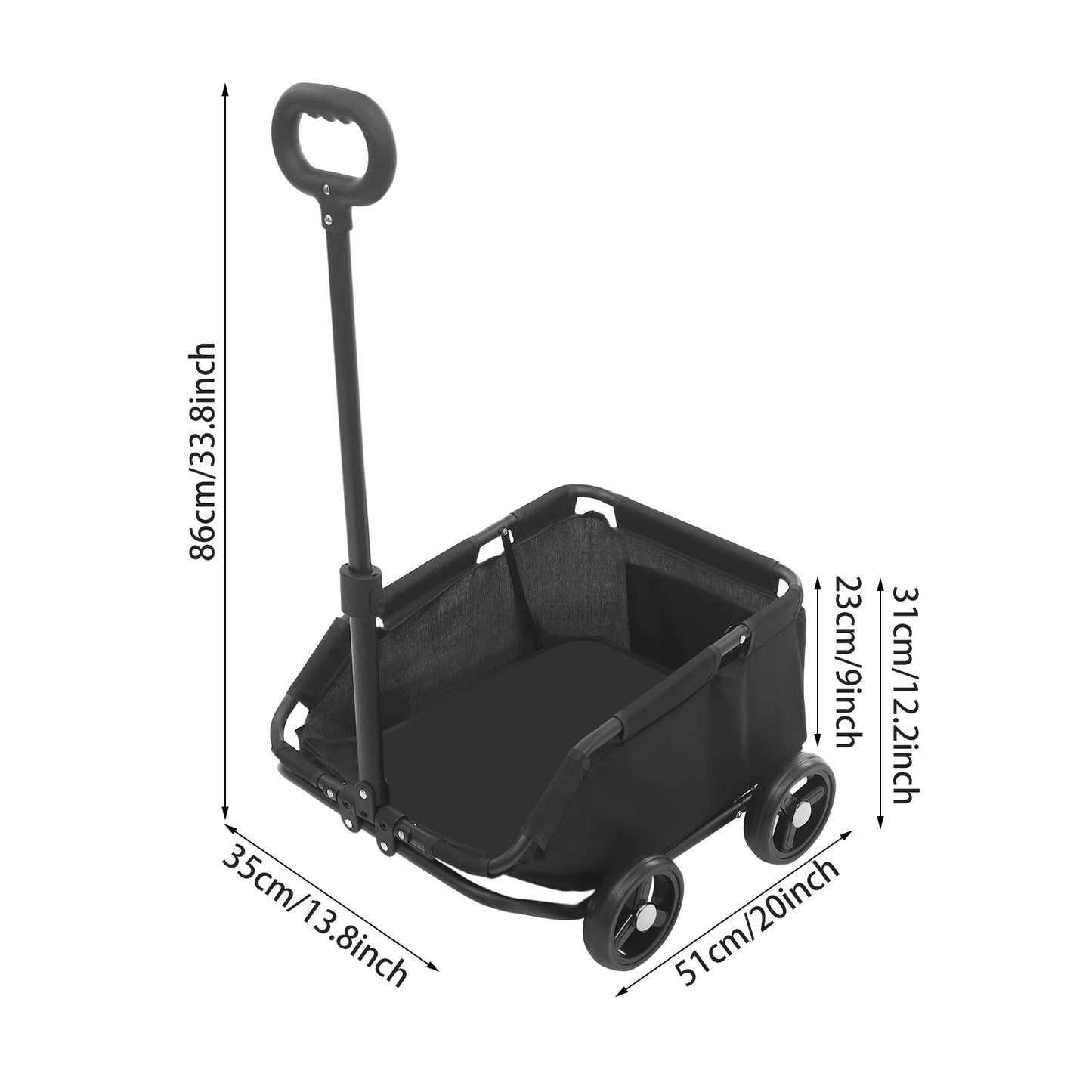 Small Pet Stroller- Folding Dog Cart- 360° Rotating  Handle-Pet Travel Carrier with Safety Buckle- Side Storage Pocket