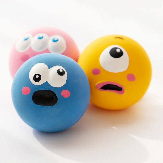 Pet Squeaky Toys -Pet Ball Toys- Dog Chewing Rubber Ball- Cleans Teeth Dog Chew Toy-Bite Resistant