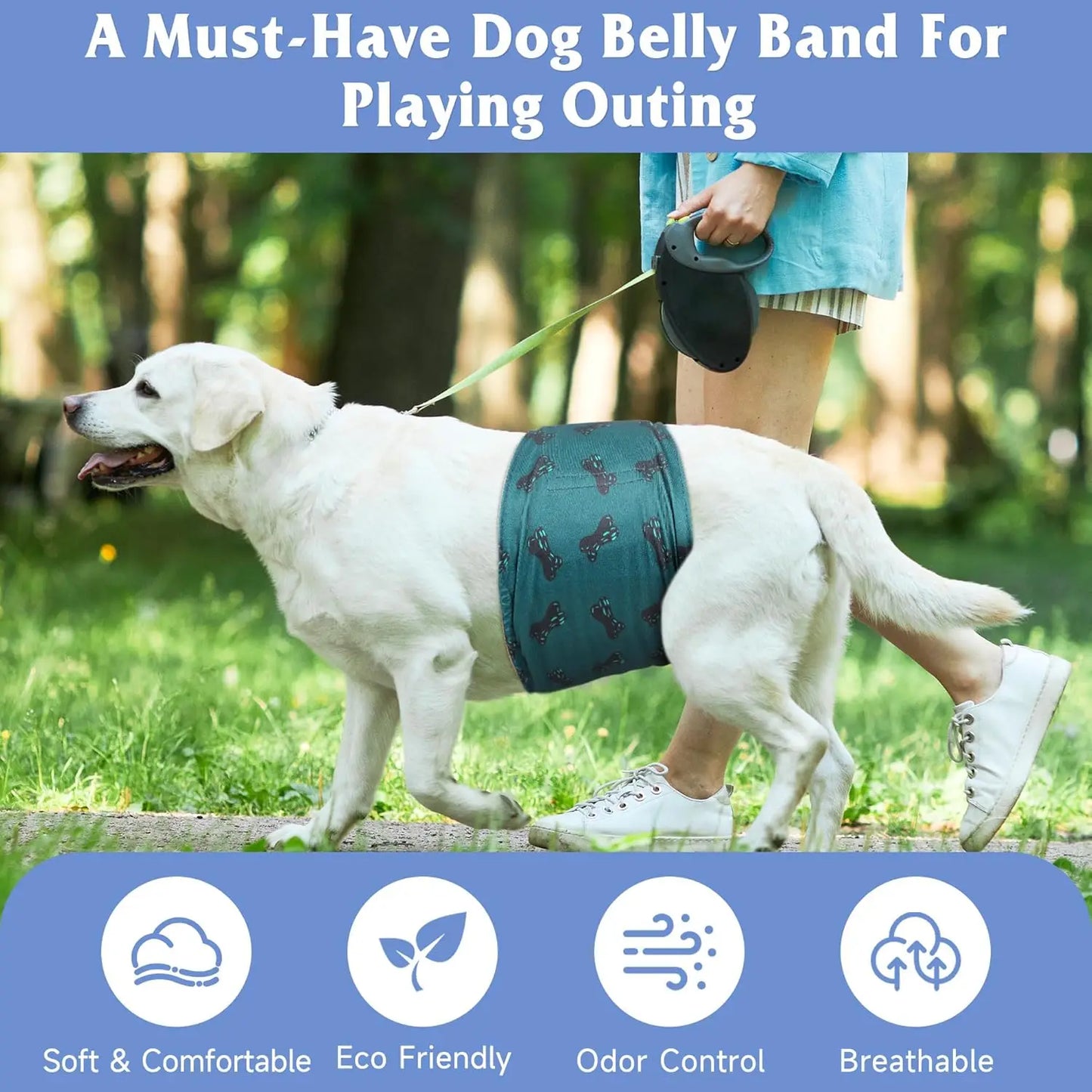 5 Pack Male Dog Diapers- High Absorbing Belly Bands for Incontinence or Training-Sizes XS-XXL-Pet Grooming