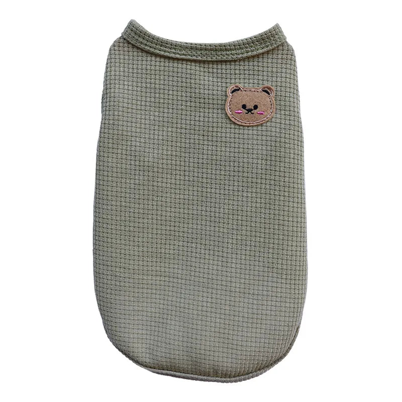 Dog Vest T-Shirts -Bear Design Solid Colors- Dogs Thin Small Fashion Chihuahua Pug Yorkie