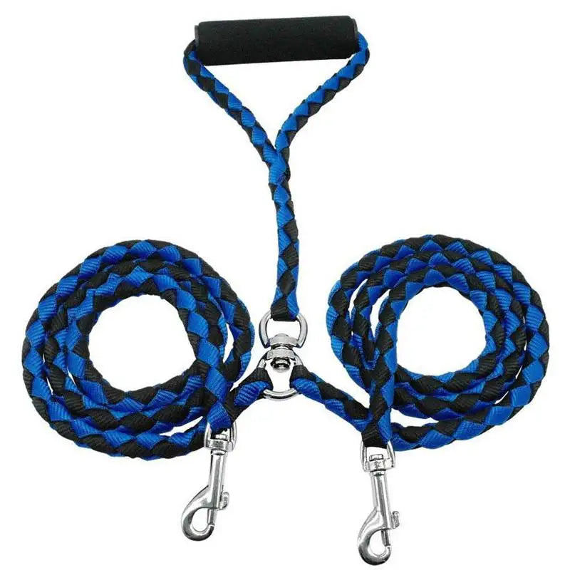1.4m Pet Double Leash -2 Way Couplers Dog Rope Leash-Elastic Extended  Leash Belt- Outdoor Training for Two Dogs Leashes-Collar/Leashes