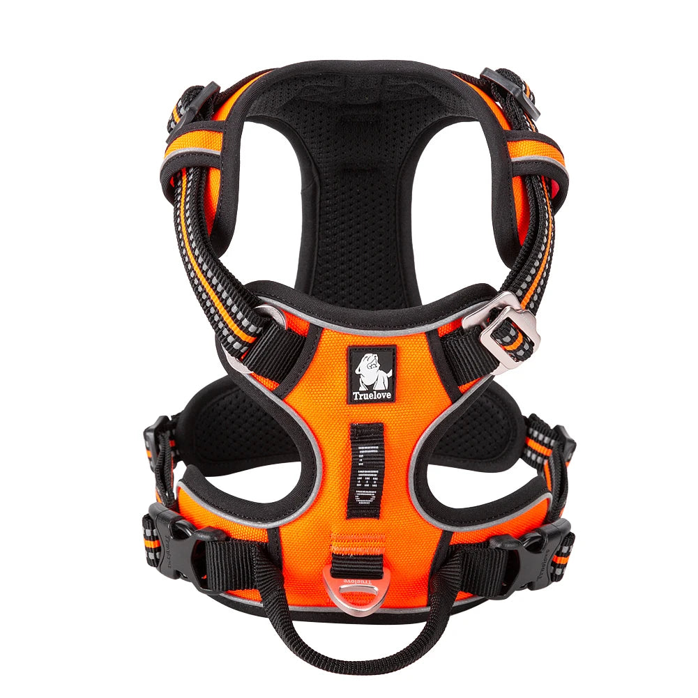 Truelove No Pull Dog Harness- Reflective- Breathable- Adjustable Training Vest-Sizes XS-XL Dogs- Night Walking-Collars/Leashes