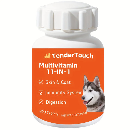 Pet Multivitamin  - 200 Tablets - Dog and Cats-Vitamins and Supplements-Senior & Puppy Multivitamin for Dogs