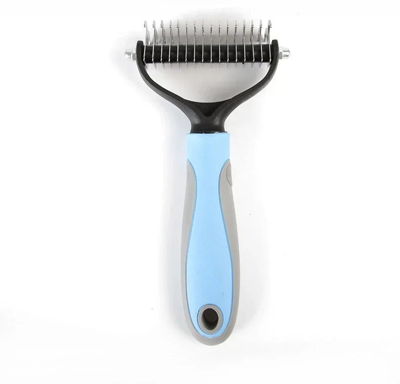 Pets Fur Knot Cutter Dog Grooming -Shedding Tools- Pet Hair Removal Comb Brush Double sided