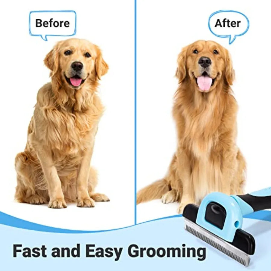 Pet Grooming Brush-De-Shedding Tool- Effectively Reduces Shedding-Pet Grooming