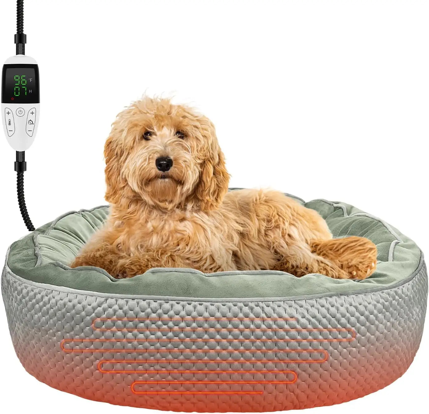 Electric Heated Pet Bed - Waterproof, Washable with Adjustable Timer & Temperature for Cats & Small Dogs-Beds & Blankets
