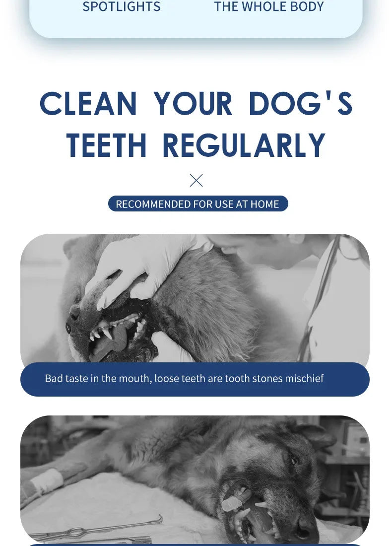 Ultrasonic Portable Electric Dog Toothbrush- Professional Plaque Calculus Removal- Teeth Whitening for Pet Dental Care-Pet Grooming