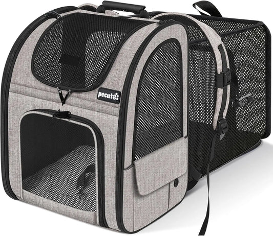 Pet Backpack Carrier-Expandable with Breathable Mesh for Small Dogs
