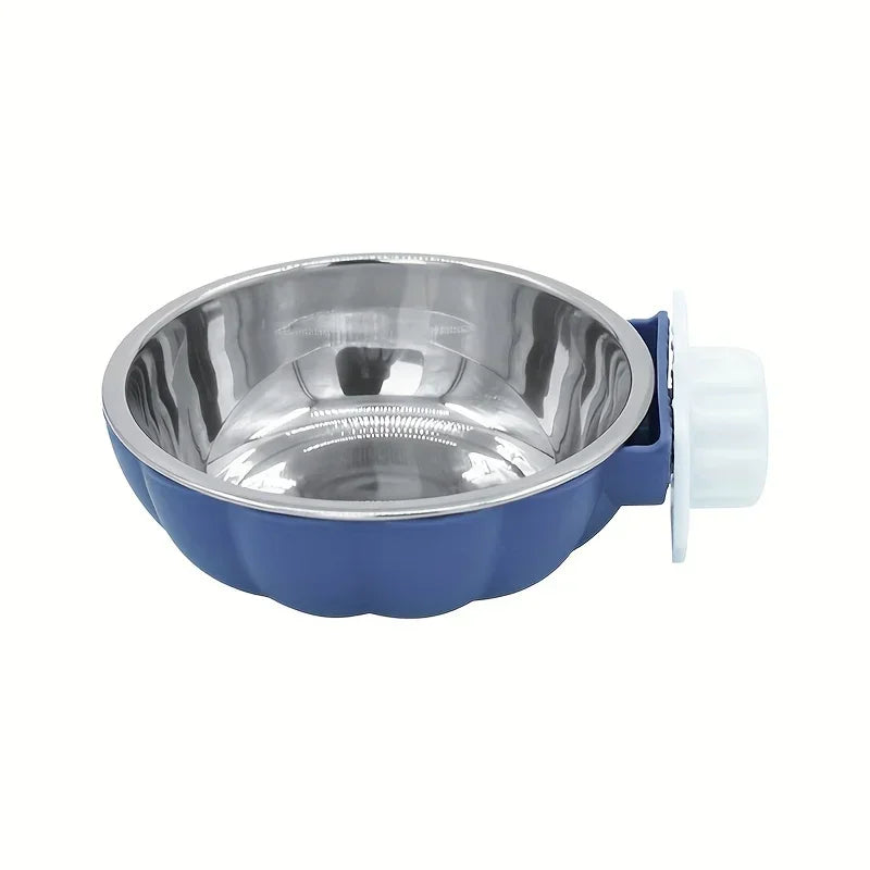 Stainless Steel Pet Bowl: A Suspended Pet Food Bowl That Can Be Moved and Lifted To Feed Food in A Pet Cage