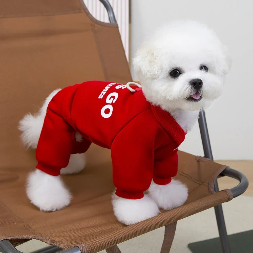 Winter Warm Sweatsuit- 1PC - for Small Medium Dogs- Jumpsuit -Costumes/Apparel