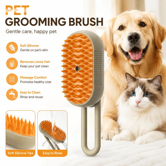 Pet Bath Brush-Silicone Dog Grooming Brush- Massage Brush- Shower Brush-Hair Removal Brush- Pet Grooming