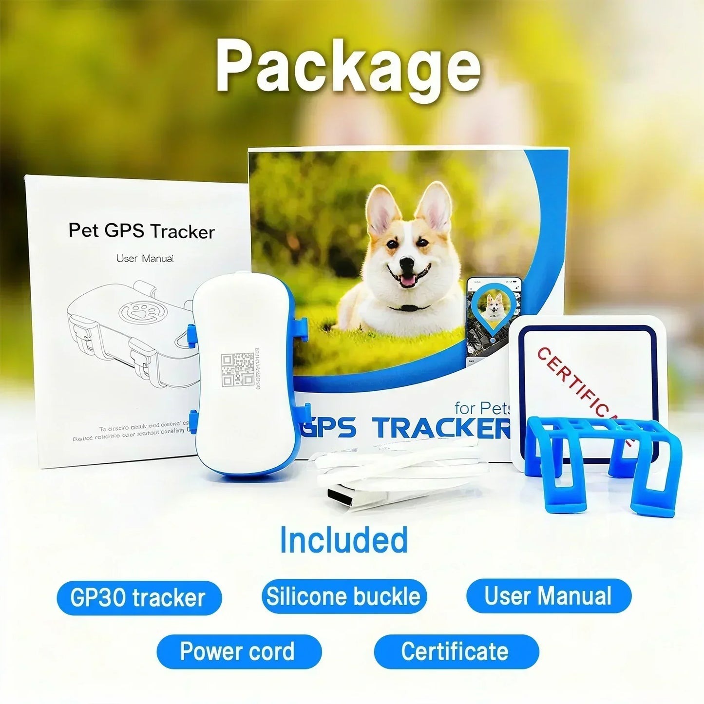 GPS Pet Tracker 4G for Dogs & Cats -Built-in SIM with Real-Time Tracking- WiFi Home Positioning- IP67 Waterproof- Plan Required-Pet Accessories