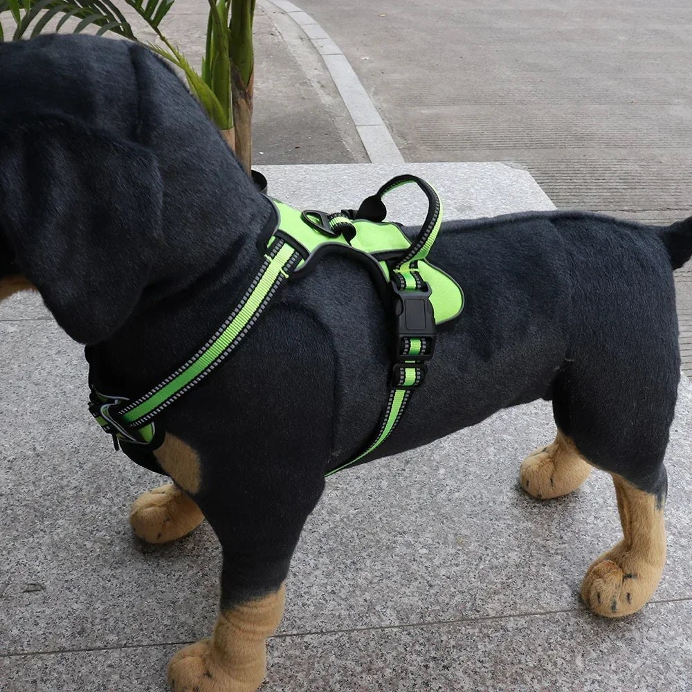 Adjustable Nylon Dog Harness Vest- Reflective Soft Breathable No Pull Dog Harness- Sizes S to XL-Collars/Leashes