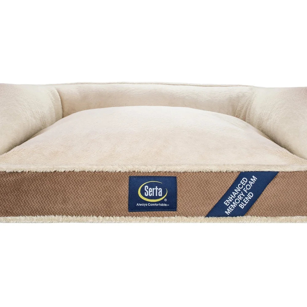 Pedic Memory Foam Mini Couch Dog Bed in Brown -Small