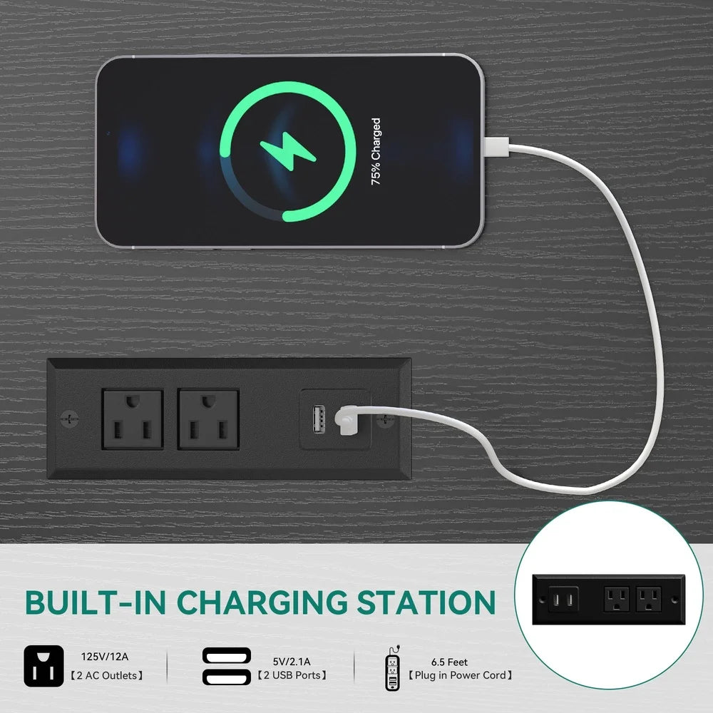 Wooden Furniture Dog Crate- Dual USB Charger- Safe and Stable Indoor Furniture- Easy Clean Tray- Lockable- Small Dogs