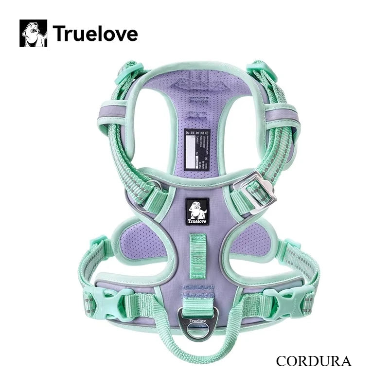 Truelove No Pull Dog Harness- Reflective- Breathable- Adjustable Training Vest-Sizes XS-XL Dogs- Night Walking-Collars/Leashes