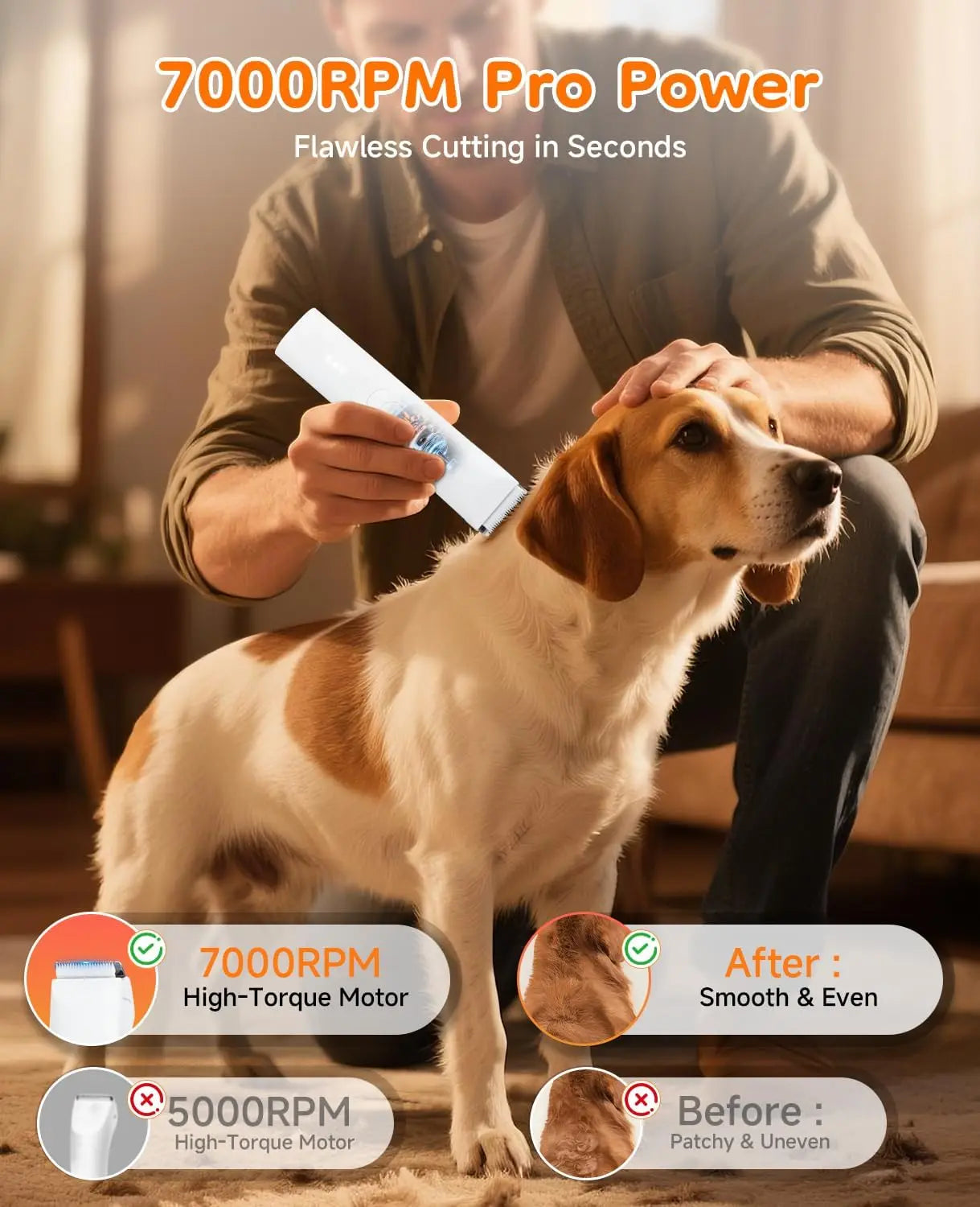 14 in 1 Cordless Dog Grooming Kit with Quiet Nail Grinder & Hair Clippers-Pet Grooming