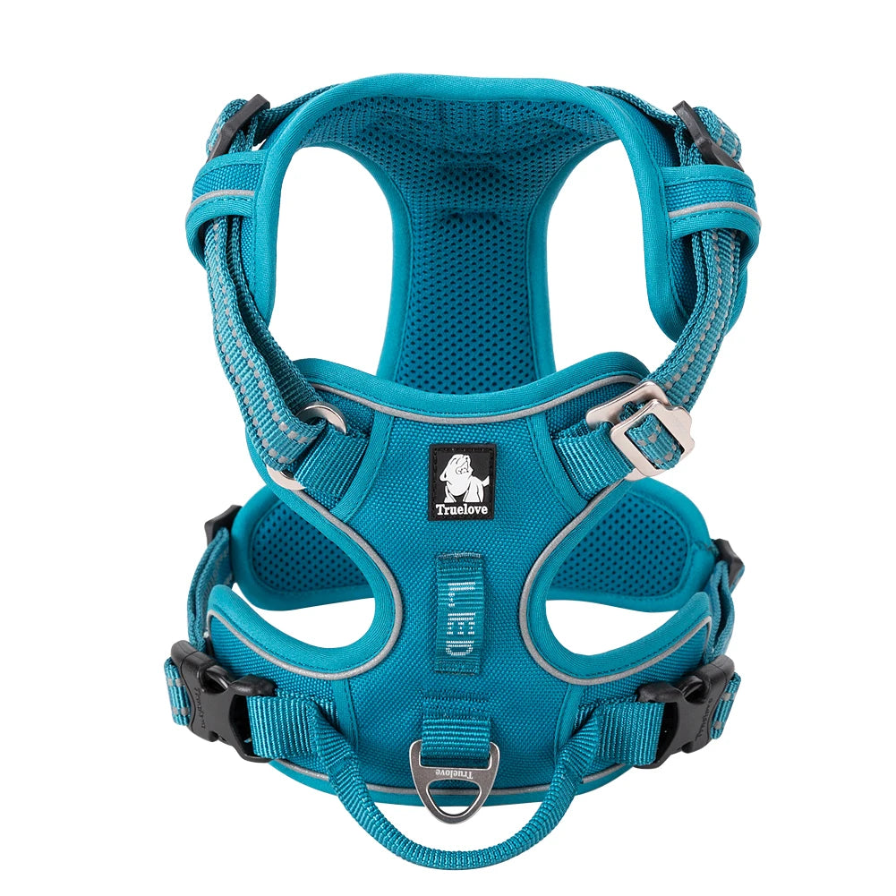 Truelove No Pull Dog Harness- Reflective- Breathable- Adjustable Training Vest-Sizes XS-XL Dogs- Night Walking-Collars/Leashes