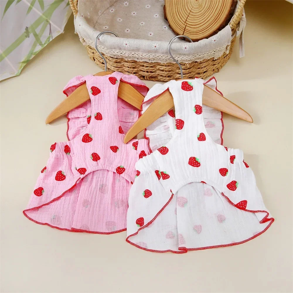 Cute Strawberry Pattern Summer Dress-light weight and adorable