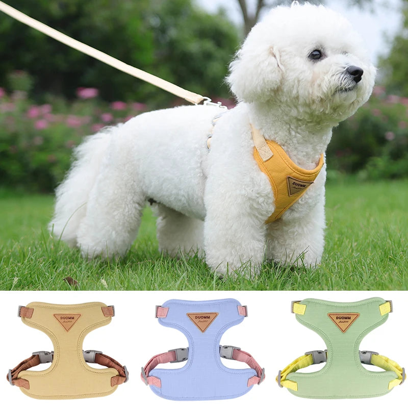 Newest Dog Harness/Leash Set-Adjustable Pet Harnesses Chihuahua Poodle Bichon-Sizes XS to L-Collars/Leashes