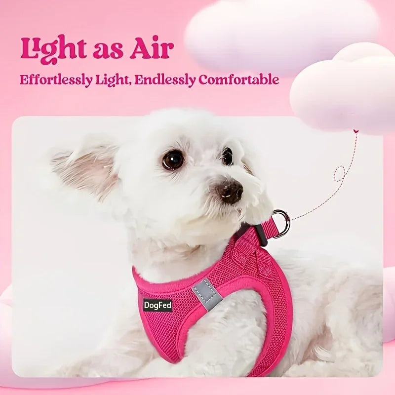 1pc Dog Harness and Leash Set- Breathable Mesh- Reflective Vest- Soft Lightweight-sizes XS to XL-Collars/Leashes