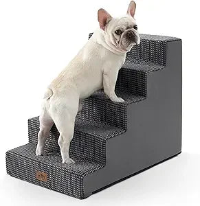 Dog Stairs for Small Dogs, 5 Tier Wider Pet Stairs for High Places, 23.6" H- Non-Slip Dog Steps for Old Cats, Puppies, Small Medium