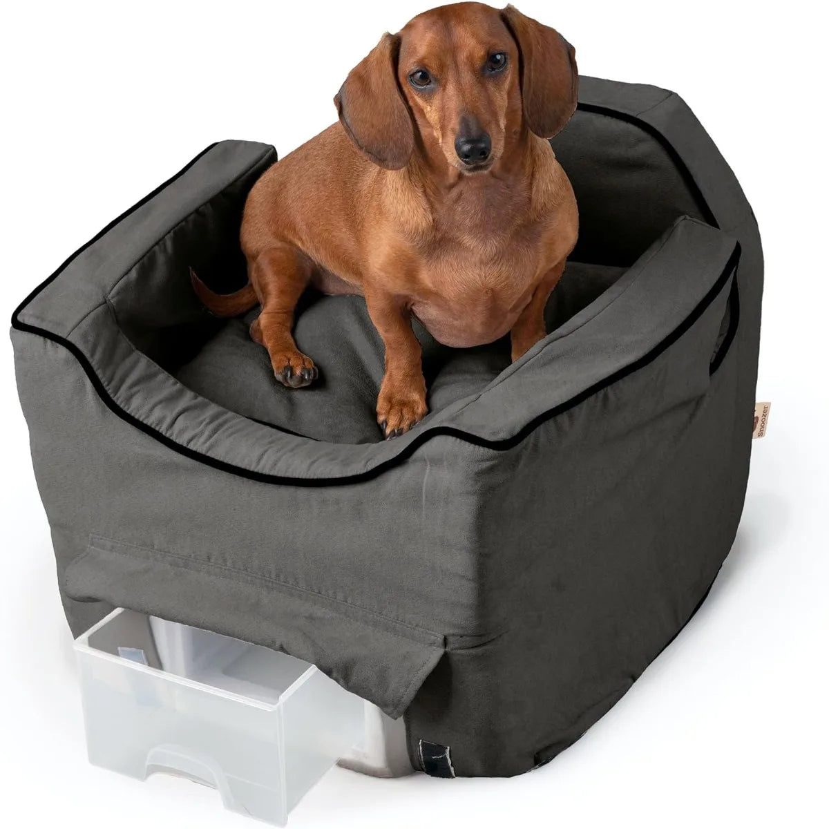 Snoozer Luxury Lookout Pet Car Seat- Small Luxury II, Anthracite with Black-Storage-Pet Car Seats