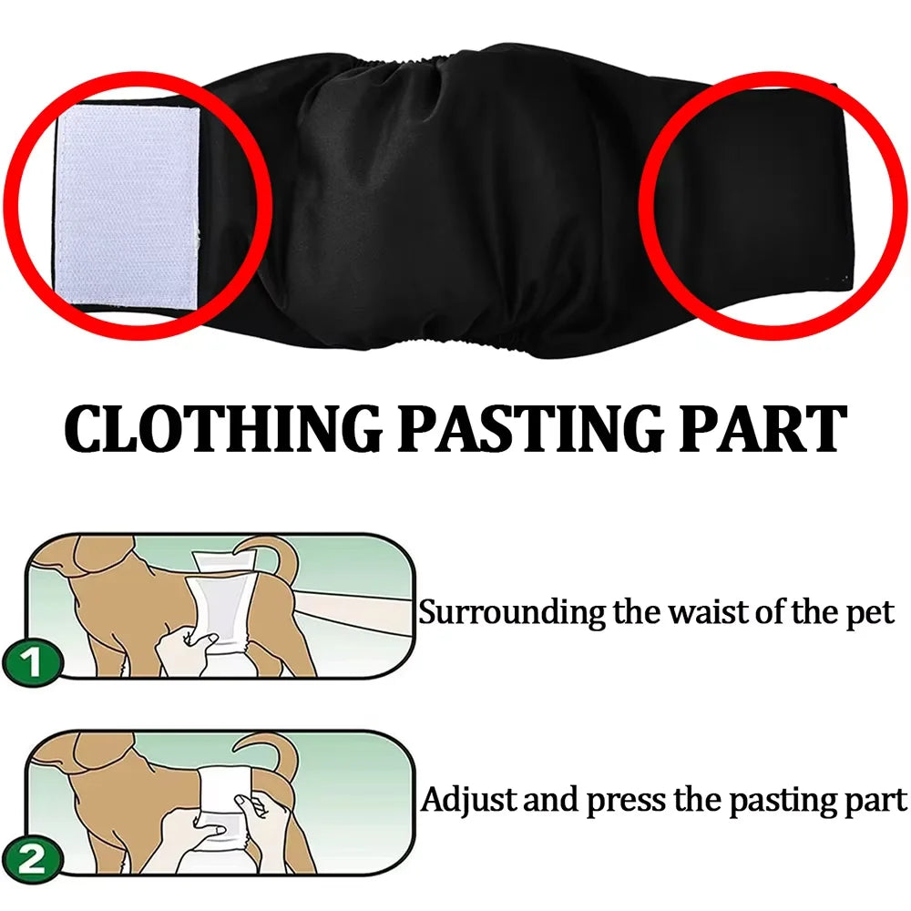 Male 3 Pack Washable Dog Diaper- Sanitary Pants For Small Medium Dogs- Adjustable Nappy Belly Band Wrap Diapers-pet grooming