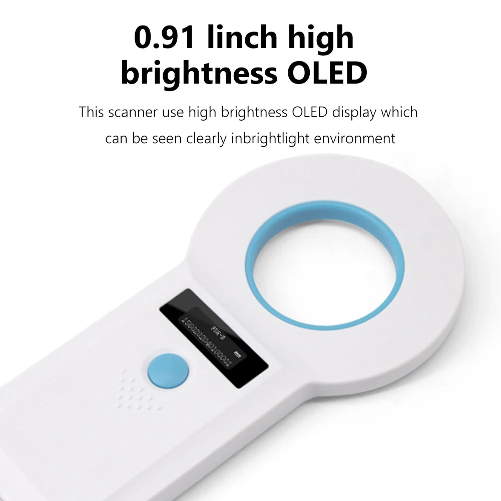 Handheld Animal RFID EMID Reader- OLED Display EMID FDX-B(ISO11784/85)- Animal Chip Scanner-Scanner for Cat Dog