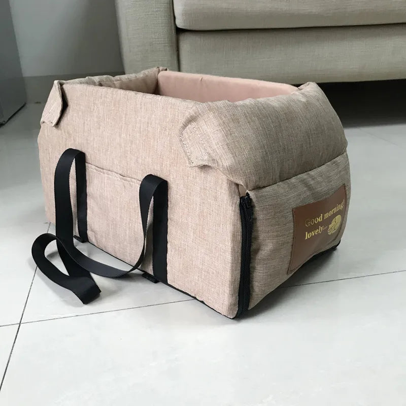Dog Gray Car Seat-Central Car Seat-Portable Carrier for Small Dogs-Pet Car Seat