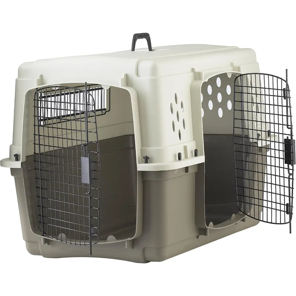 Two Door Dog Crate - Designed for Air Transport - Side Door Dog Kennel - Easy to Clean Pet Crate
