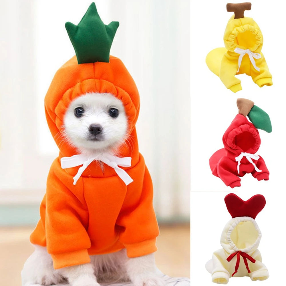 Costume Hoodies Clothes- Cute Plush Coat Hoodies-Pet Costume Jacket For Puppy Cat French Bulldog Chihuahua Small Dog Clothing