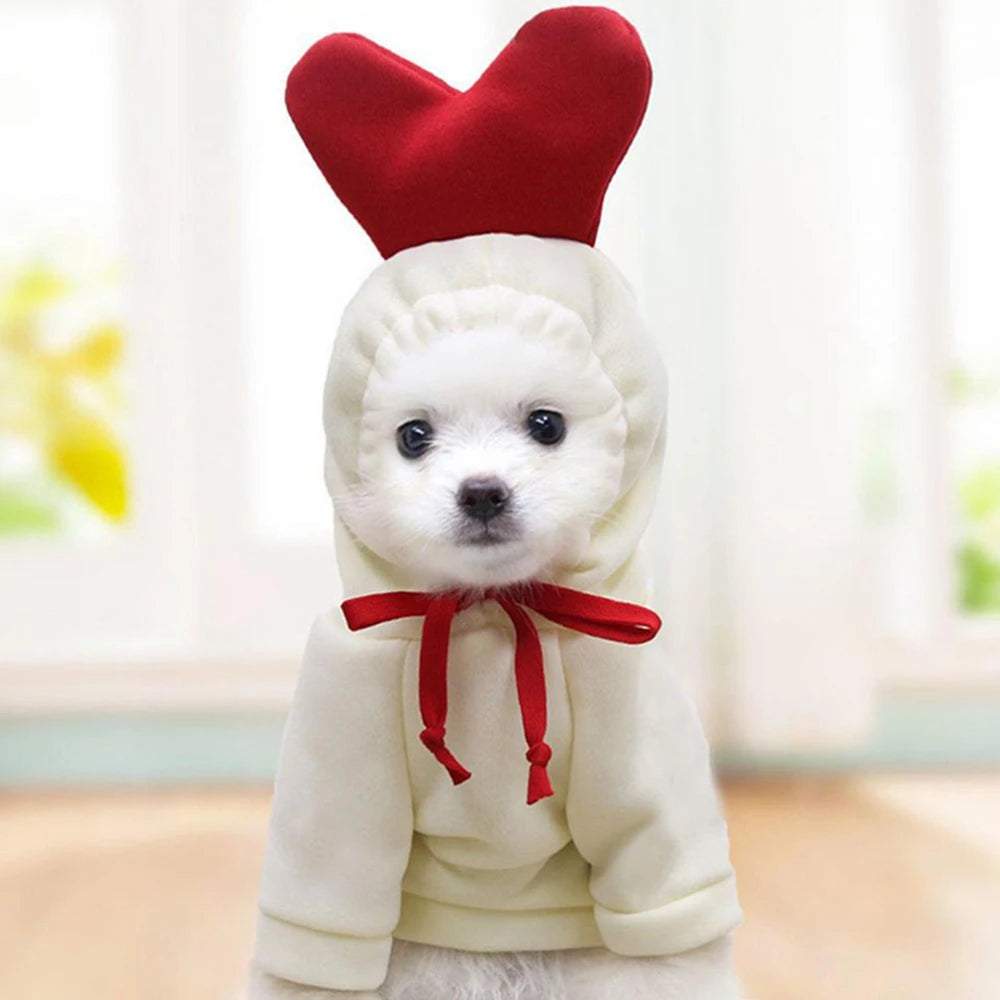 Costume Hoodies Clothes- Cute Plush Coat Hoodies-Pet Costume Jacket For Puppy Cat French Bulldog Chihuahua Small Dog Clothing