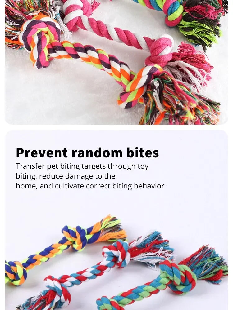 Molar Bite-Resistant Dog Toy- Cotton Rope Knot for Small Dog -Cleaning Teeth- Pet Chew-Dog Toys