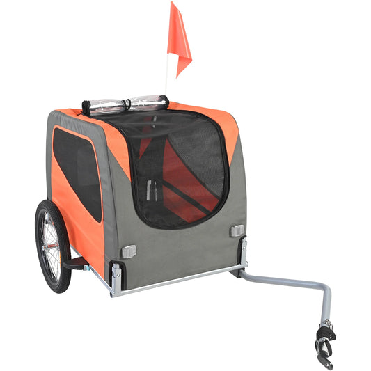 SucceBuy 66 lbs Pet Cart Bicycle Carrier -Dog Bike Trailer with Folding Frame Wheels- Coupler -Reflectors Flag for Dogs Accessories